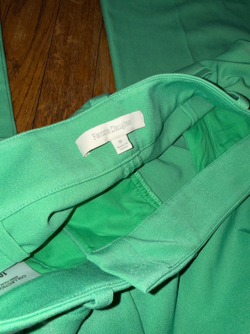 Favorite Daughter The Favorite pleated wide leg Pant in Green House Size 10 - Picture 2 of 7